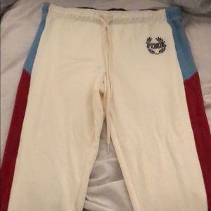 Pink brand white joggers women’s size medium